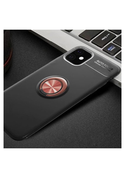 iPhone 11 Ultra Koruma Sağlayan Stant Özellikli Yüzüklü Ravel Silikon Kılıf