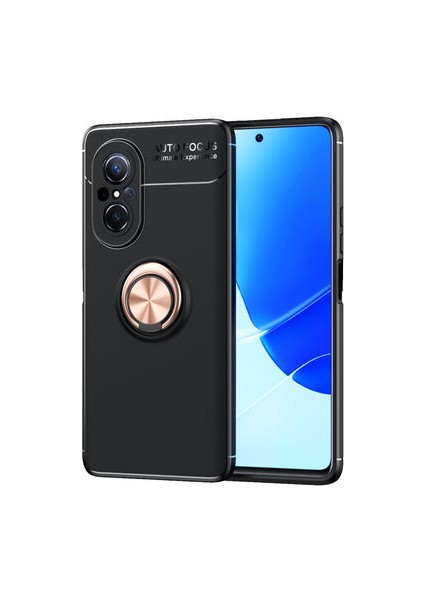 Huawei Nova 9 Se Ultra Koruma Sağlayan Stant Özellikli Yüzüklü Ravel Silikon Kılıf