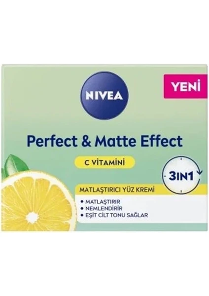 NİVEA PERFECT & MATTE C VİTAMİNLİ YÜZ BAKIM KREMİ 50 ML