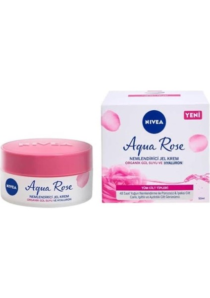 NİVEA AQUA ROSE ORGANİK GÜL SUYU VE HYALURON İÇEREN NEMLENDİRİCİ JEL KREM 50ML