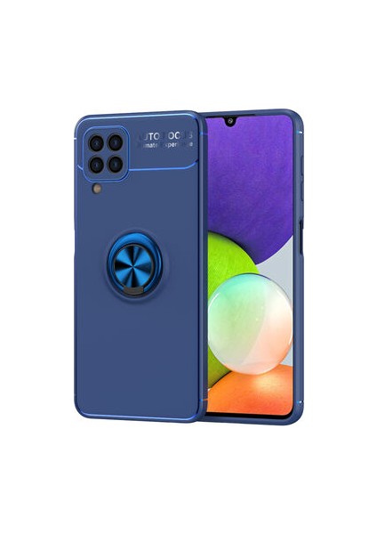 Samsung Galaxy M32 Ultra Koruma Sağlayan Stant Özellikli Yüzüklü Ravel Silikon Kılıf