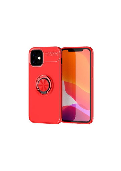 iPhone 12 Mini Ultra Koruma Sağlayan Stand Özellikli RingGuard Yüzüklü Silikon Kılıf