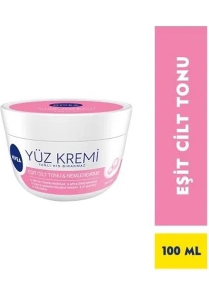 NİVEA EŞİT CİLT BAKIM TONU VE NEMLENDİRME YÜZ KREMİ 100 ML