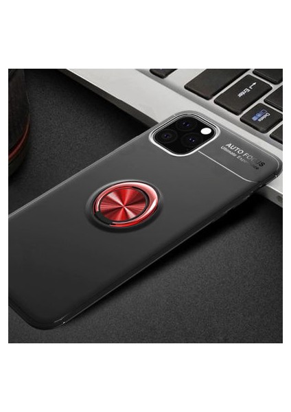iPhone 11 Pro Max Ultra Koruma Sağlayan Stant Özellikli Yüzüklü Ravel Silikon Kılıf