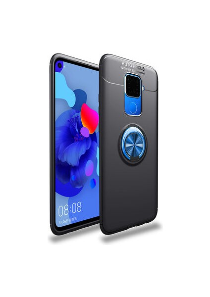 Techno Guru Huawei Mate 30 Lite Ultra Koruma Sağlayan Stant Özellikli Yüzüklü Ravel Silikon Kılıf