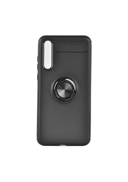 Huawei P20 Pro Ultra Koruma Sağlayan Stand Özellikli RingGuard Yüzüklü Silikon Kılıf