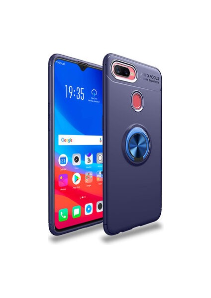 Oppo A5S Ultra Koruma Sağlayan Stant Özellikli Yüzüklü Ravel Silikon Kılıf