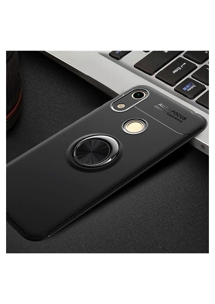 Huawei Y6S 2019 Ultra Koruma Sağlayan Stant Özellikli Yüzüklü Ravel Silikon Kılıf