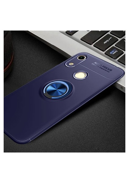 Huawei Y6S 2019 Ultra Koruma Sağlayan Stant Özellikli Yüzüklü Ravel Silikon Kılıf