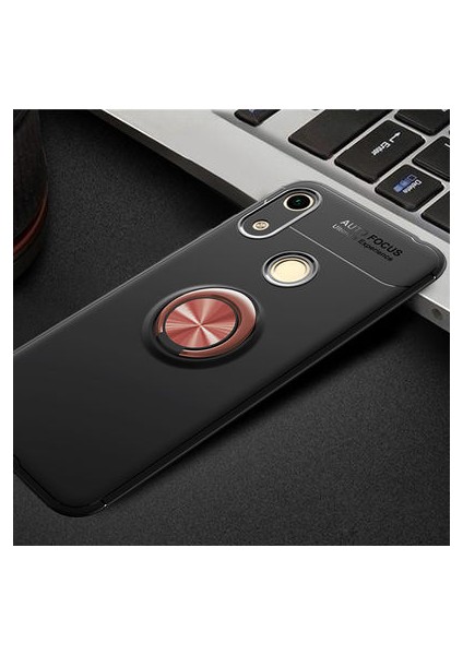 Huawei Y6S 2019 Ultra Koruma Sağlayan Stant Özellikli Yüzüklü Ravel Silikon Kılıf