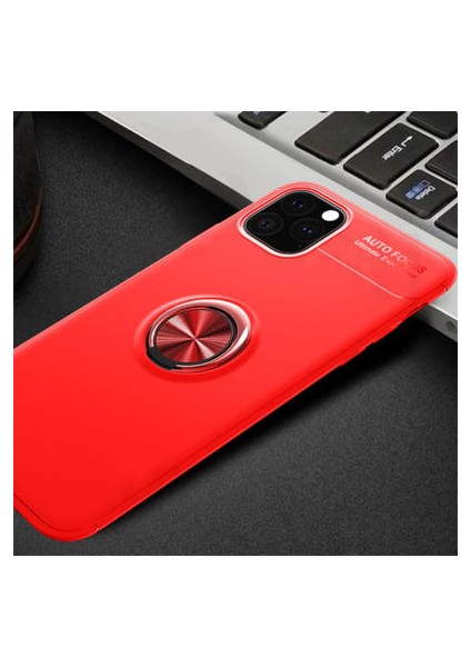 iPhone 11 Pro Max Ultra Koruma Sağlayan Stant Özellikli Yüzüklü Ravel Silikon Kılıf