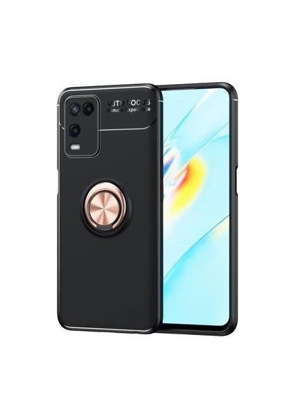 Oppo A54 4g Ultra Koruma Sağlayan Stant Özellikli Yüzüklü Ravel Silikon Kılıf
