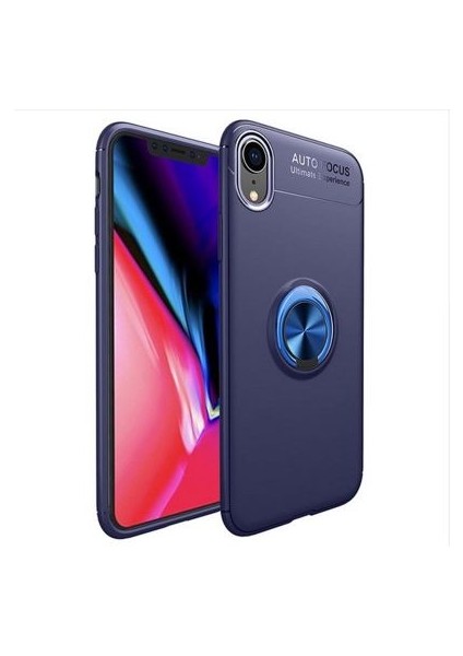 iPhone Xr Ultra Koruma Sağlayan Stant Özellikli Yüzüklü Ravel Silikon Kılıf