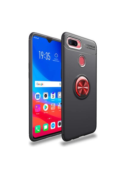 Oppo A5S Ultra Koruma Sağlayan Stant Özellikli Yüzüklü Ravel Silikon Kılıf