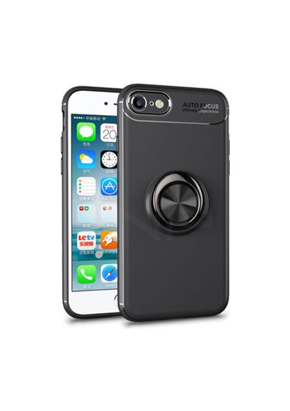 iPhone Se 2022 Ultra Koruma Sağlayan Stant Özellikli Yüzüklü Ravel Silikon Kılıf
