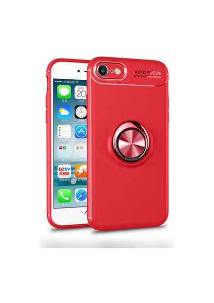 iPhone Se 2022 Ultra Koruma Sağlayan Stant Özellikli Yüzüklü Ravel Silikon Kılıf