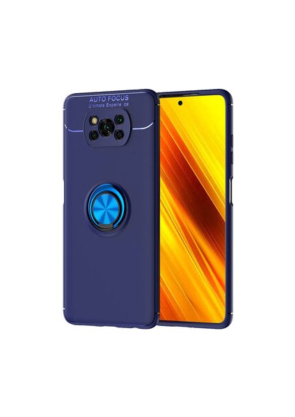 Poco X3 Pro Ultra Koruma Sağlayan Stant Özellikli Yüzüklü Ravel Silikon Kılıf