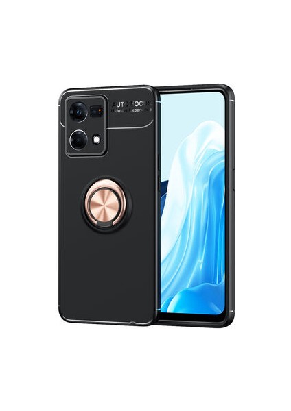 Oppo Reno 7 4g Kılıf Yüzüklü Sağlam Esnek Ringo Silikon Kapak