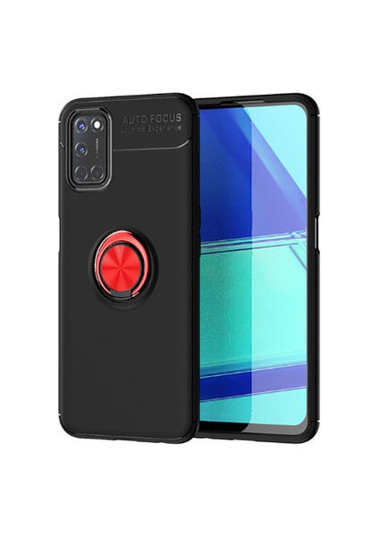Oppo Reno A52 Ultra Koruma Sağlayan Stant Özellikli Yüzüklü Ravel Silikon Kılıf