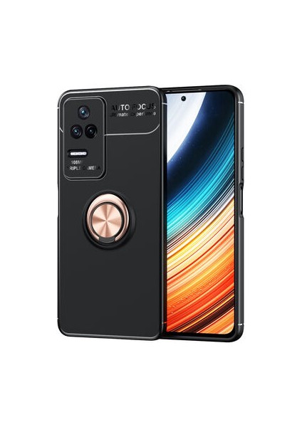 Poco F4 Ultra Koruma Sağlayan Stant Özellikli Yüzüklü Ravel Silikon Kılıf