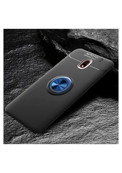 Techno Guru Redmi 8A Ultra Koruma Sağlayan Stant Özellikli Yüzüklü Ravel Silikon Kılıf