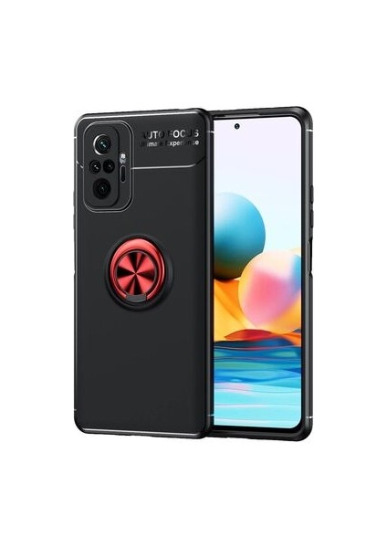 Redmi Note 10 Pro Ultra Koruma Sağlayan Stant Özellikli Yüzüklü Ravel Silikon Kılıf