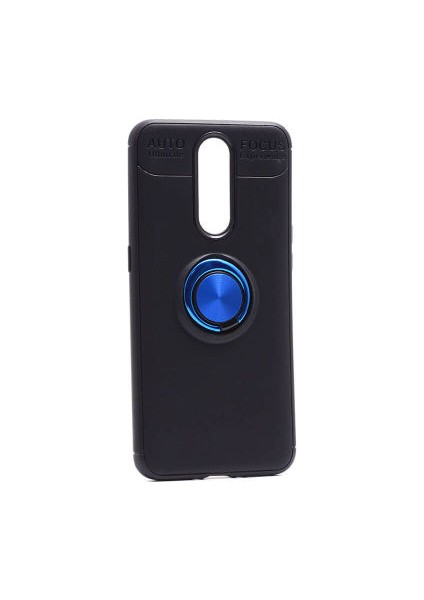 Oppo RX17 Pro Ultra Koruma Sağlayan Stant Özellikli Yüzüklü Ravel Silikon Kılıf