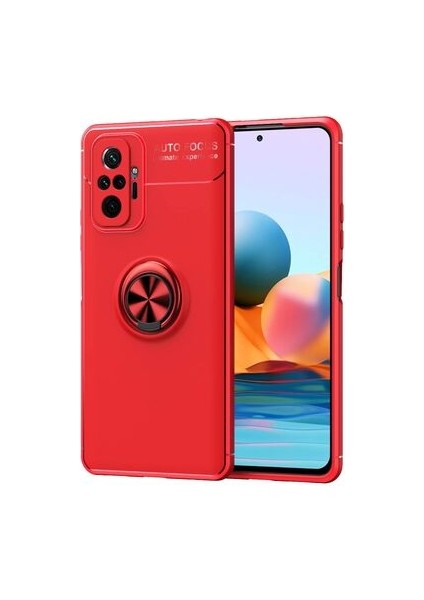 Redmi Note 10 Pro Ultra Koruma Sağlayan Stant Özellikli Yüzüklü Ravel Silikon Kılıf