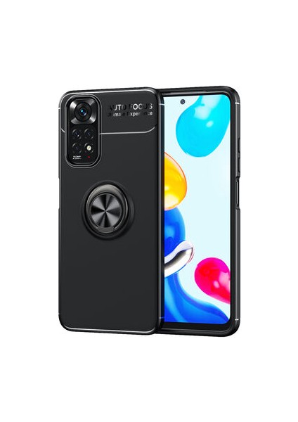 Redmi Note 11 Global Ultra Koruma Sağlayan Stant Özellikli Yüzüklü Ravel Silikon Kılıf