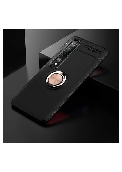 Xiaomi Mi 10 Ultra Koruma Sağlayan Stant Özellikli Yüzüklü Ravel Silikon Kılıf