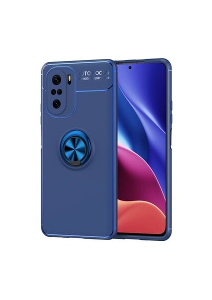 Xiaomi Mi 11i Ultra Koruma Sağlayan Stant Özellikli Yüzüklü Ravel Silikon Kılıf