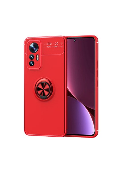 Xiaomi Mi 12 Lite Ultra Koruma Sağlayan Stant Özellikli Yüzüklü Ravel Silikon Kılıf
