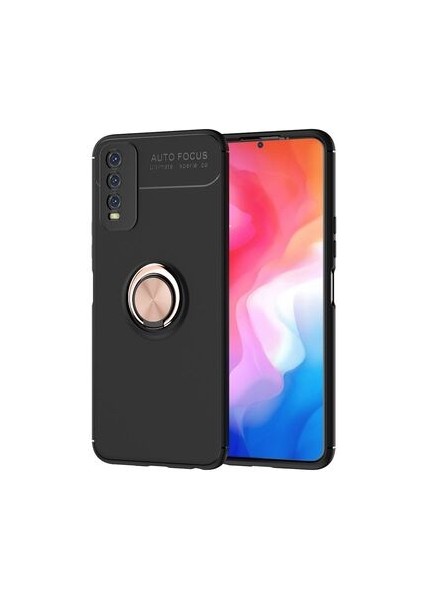 Vivo Y11S Ultra Koruma Sağlayan Stant Özellikli Yüzüklü Ravel Silikon Kılıf