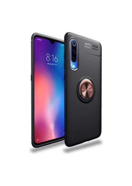 Xiaomi Mi 9 Ultra Koruma Sağlayan Stant Özellikli Yüzüklü Ravel Silikon Kılıf