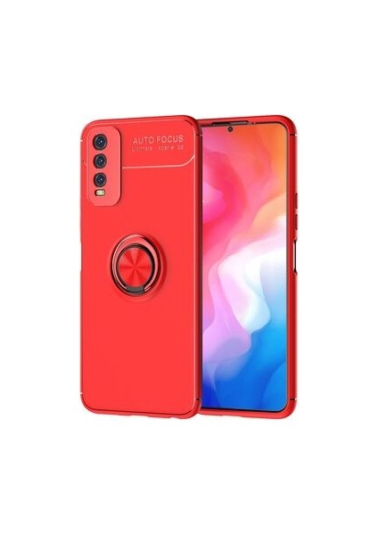 Vivo Y11S Ultra Koruma Sağlayan Stant Özellikli Yüzüklü Ravel Silikon Kılıf