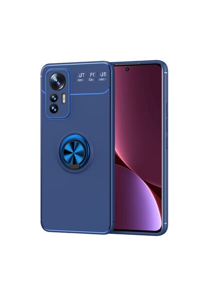 Xiaomi Mi 12 Lite Ultra Koruma Sağlayan Stant Özellikli Yüzüklü Ravel Silikon Kılıf