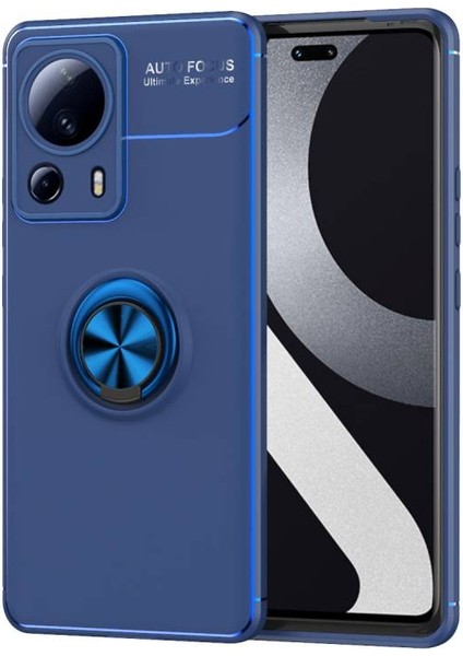 Xiaomi Mi 13 Lite Ultra Koruma Sağlayan Stant Özellikli Yüzüklü Ravel Silikon Kılıf
