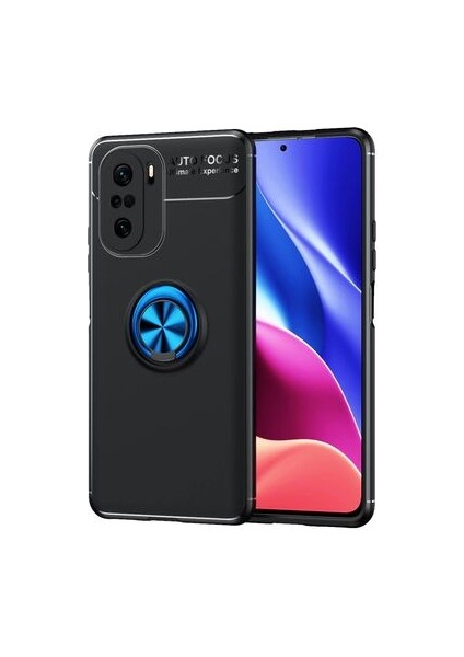 Xiaomi Mi 11i Ultra Koruma Sağlayan Stant Özellikli Yüzüklü Ravel Silikon Kılıf