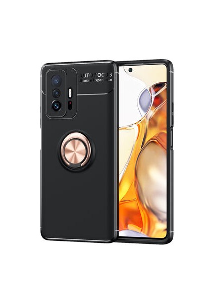 Xiaomi Mi 11T 5g Ultra Koruma Sağlayan Stant Özellikli Yüzüklü Ravel Silikon Kılıf