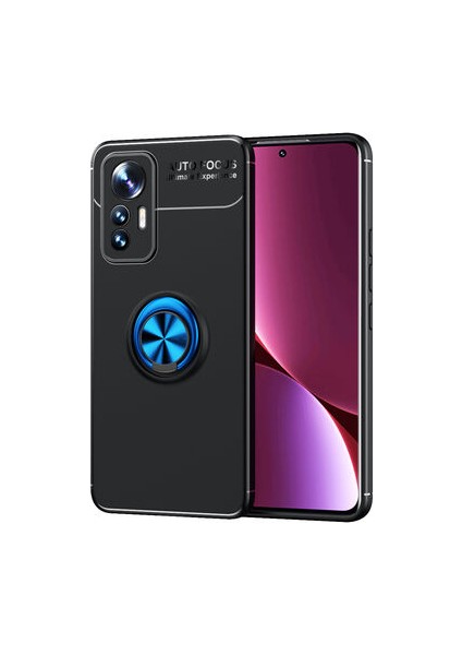 Xiaomi Mi 12 Lite Ultra Koruma Sağlayan Stant Özellikli Yüzüklü Ravel Silikon Kılıf