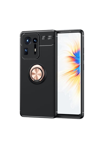 Xiaomi Mi Mix 4 Ultra Koruma Sağlayan Stant Özellikli Yüzüklü Ravel Silikon Kılıf