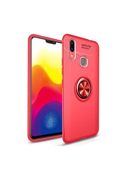 Xiaomi Mi Max 3 Ultra Koruma Sağlayan Stant Özellikli Yüzüklü Ravel Silikon Kılıf