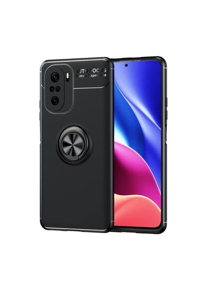 Xiaomi Mi 11i Ultra Koruma Sağlayan Stant Özellikli Yüzüklü Ravel Silikon Kılıf