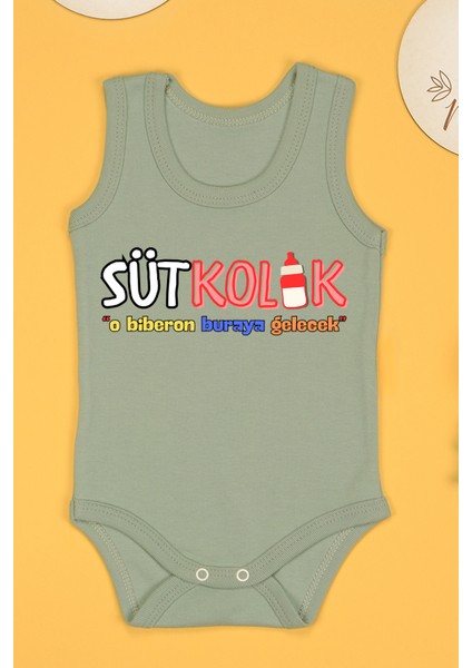 Sütkolik Baskılı Pamuk Atlet Zıbın
