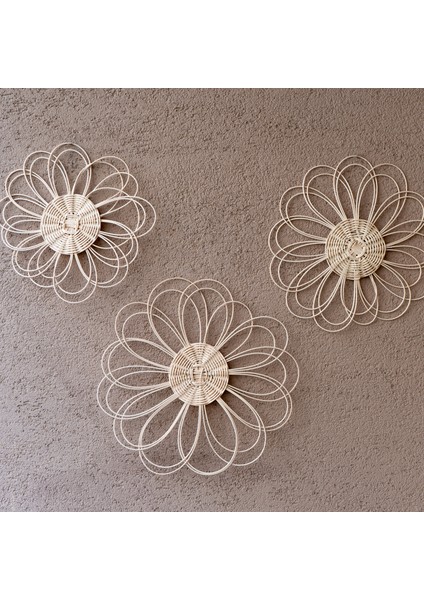 3 Parça Rattan El Yapımı Duvar Ve Bahçe Süsü