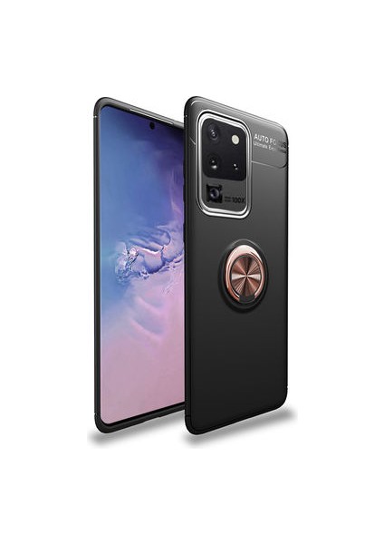 Samsung Galaxy S20 Ultra Ultra Koruma Sağlayan Stant Özellikli Yüzüklü Ravel Silikon Kılıf