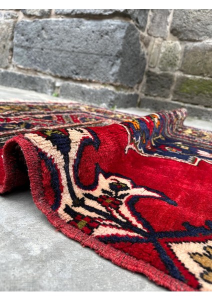 124X195 cm El Dokuma Eski Türk Kilim Yün Büyük Boy Anadolu Kilim