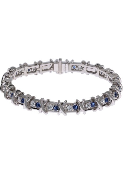 Bayan Mavi Taş Detay Şık Gümüş Bileklik