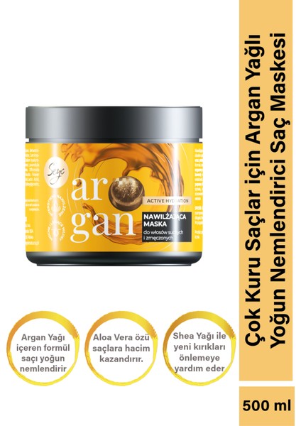 Active Hydration Argan Yağlı Nemlendirici Saç Maskesi 500 ml