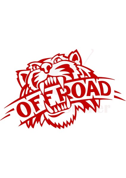 Tiger Off Road Oto Sticker Kırmızı 50*30 cm